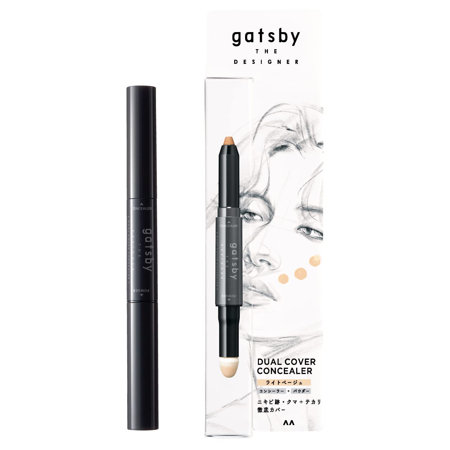 

Gatsby THE DESIGNER Dual Cover Concealer Light Beige [Men s Cosmetics 2-in-1 Point Cover] For acne scars, pores, and stubble.