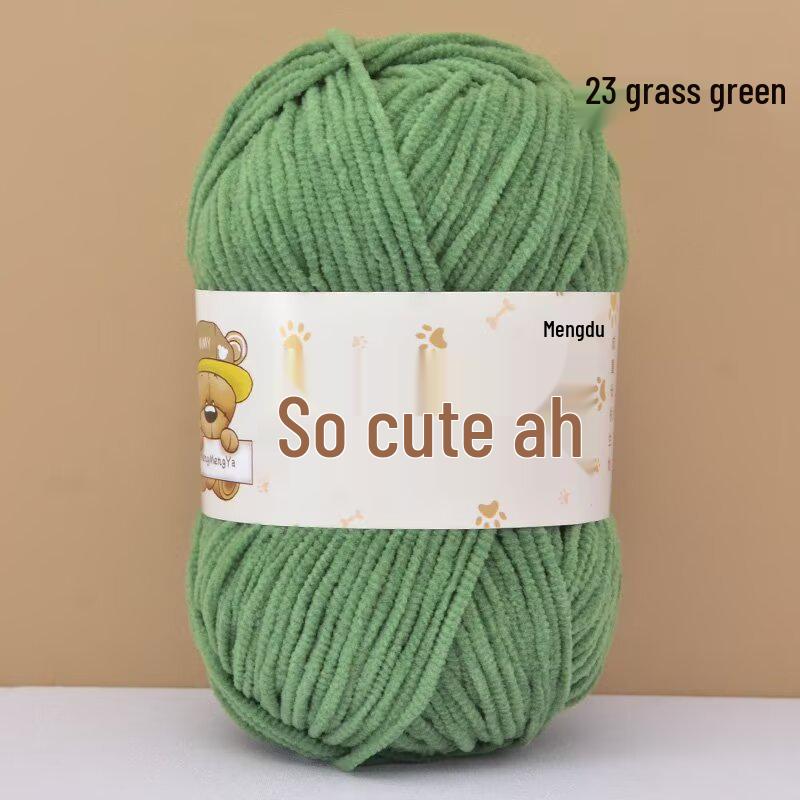 Chenille Crochet Yarn - Medium Thick Hand-Knitted for DIY Crafts & Dolls