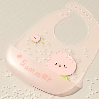 Baby Saliva Wipe High Temperature Resistance Tear-resistant Cartoon Pictures Adjustable Anti-Deformed Waterproof Silicone 3D Jelly Ultra-thin Baby Bib