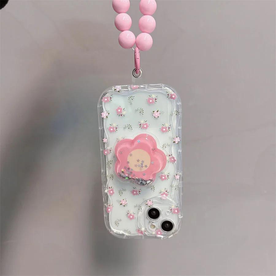 Smile Flower Grip Tok Holder Bracelet Case For Xiaomi Redmi Note 13 14 Pro Plus 5G 8 9 11 10 12 Pro 12S 14C 13C 12C 10C A1 A2 A3