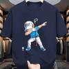 Men's Summer 100_ Cotton Fashion Sports Leisure Loose Golf Player Pattern Printed Round Neck Short Sleeve T-shirt Top Unisex