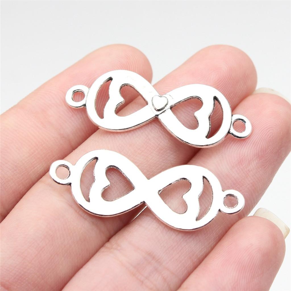 Accessories Parts Infinity Heart Love Connector Minimalist Jewelry Components QA027