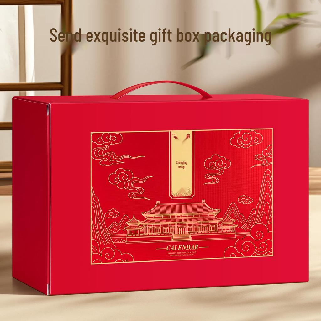 Customized 2026 Wooden Stand Enterprise Calendar – Creative Business Office Memo Gift Box