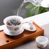 BORREY Bone China Gaiwan Weißes Porzellan Teekanne Reise Kung Fu Tee-Set Handbemalte Keramik Gaiwan Büro Teetasse Puer Kettlle