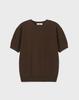 WORK ON BODY OFF Cool Bamboo Semi-Overfit Round Neck Short Sleeve Knit [Brown]