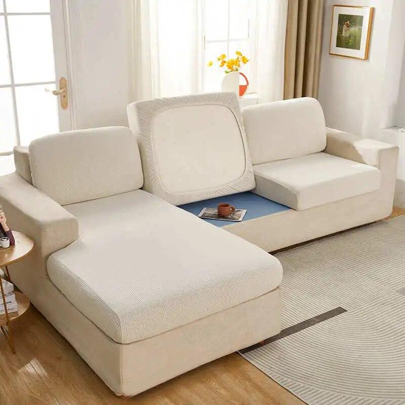 Wodoodporny Pokrowiec na Poduszkę Siedziska Sofy 1/2/3/4-osobowy Żakardowy Elastyczny Ochraniacz Mebli Pokrowce na Sofę w Kształcie L