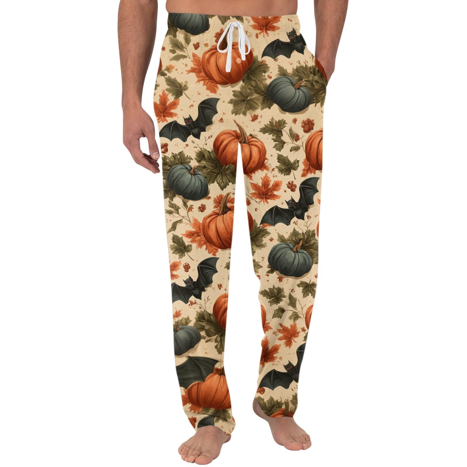 Men s Halloween Print Pocket Pajama Pants L