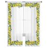 Cortinas transparentes de janela com frutas de verão e limão para sala de estar, cozinha, quarto infantil, cortina de voile suspensa
