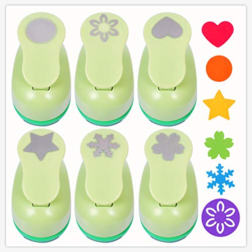 

UCEC Craft Punches, 6-Piece Set, Paper Puncher, Die-Cut Paper Puncher, Hole Punch for Handmade Card Making, Scrapbooking, DIY Tools for Kindergarten,