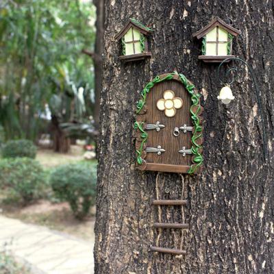 Creative Luminous Tree Hanging Decoration - Resin Ornament for Doors, Windows, Courtyard, Living Room, and Balcony