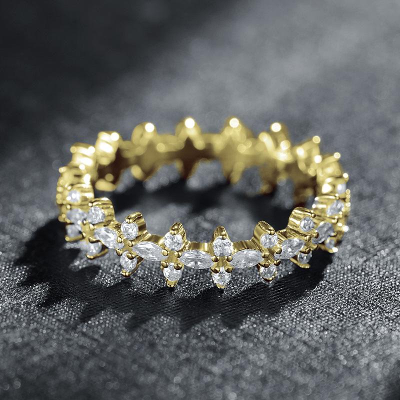 

Tancise Classic стерлингового серебра 925 пробы кольцо с цирконом женские ювелирные изделия свадебное обещание вечерние подарок 9 золотой