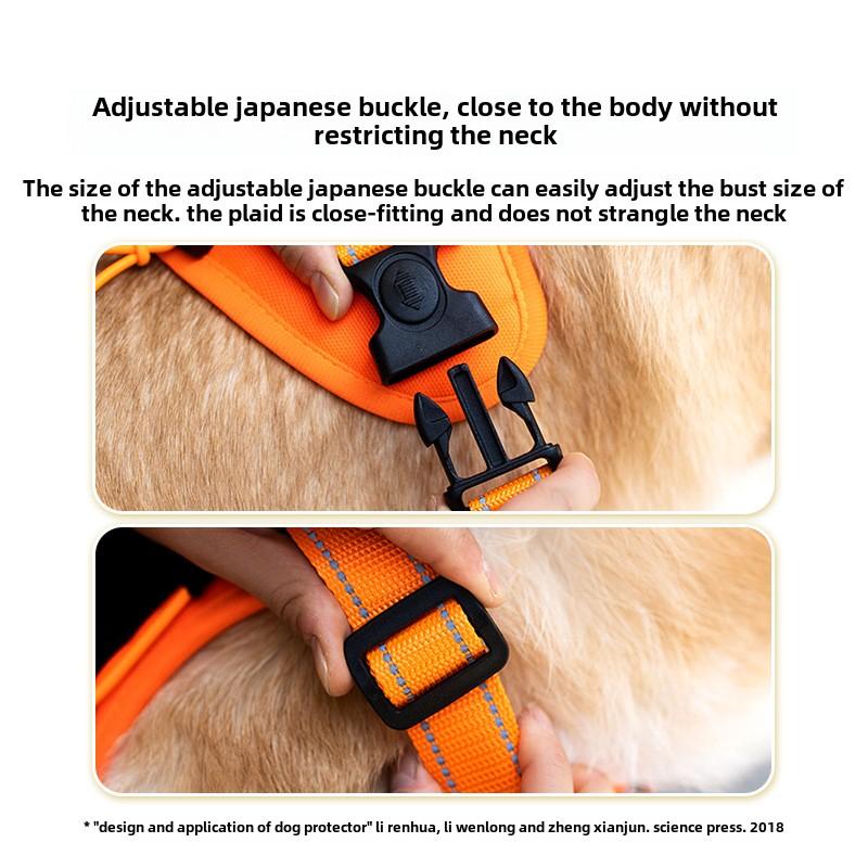 Large Dog Light Tactical Chest Back Dog Leash Chest Strap Out Explosion-proof Large Dog Vest Type Dog Walking Leash