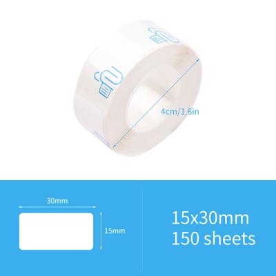 10 Rolls Waterproof Thermal Labels 0.6x1.1in 15x30mm Self Adhesive Label Stickers Support Thermal Print for 15P1 Label