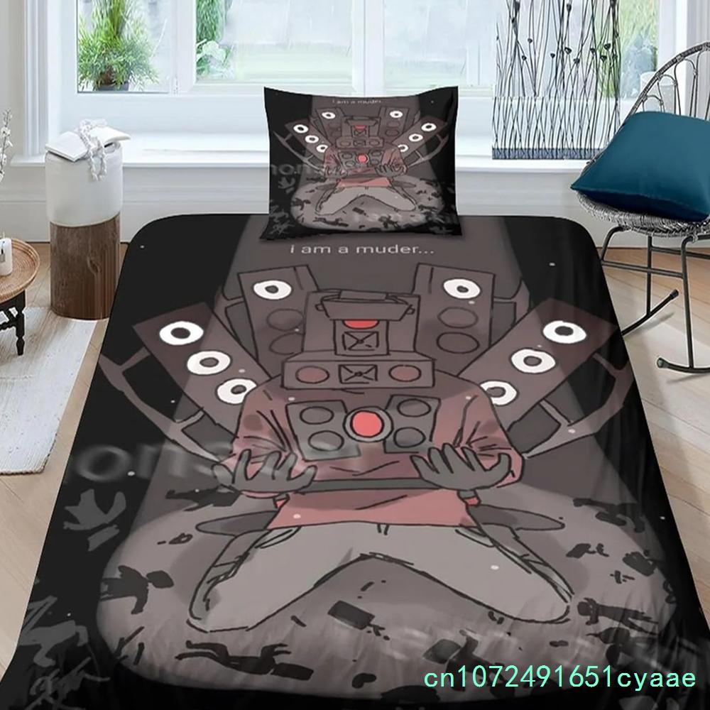 Game Skibidi Toilet Duvet Cover Pillowcase Bedding Set Adult Boys Girls Bedroom Decoration Children Gift Single Double Size