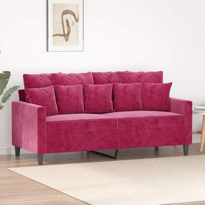 Vidaxl 2-Seater Sofa, Wine Red, 140 Cm, Upholstered In Velvet