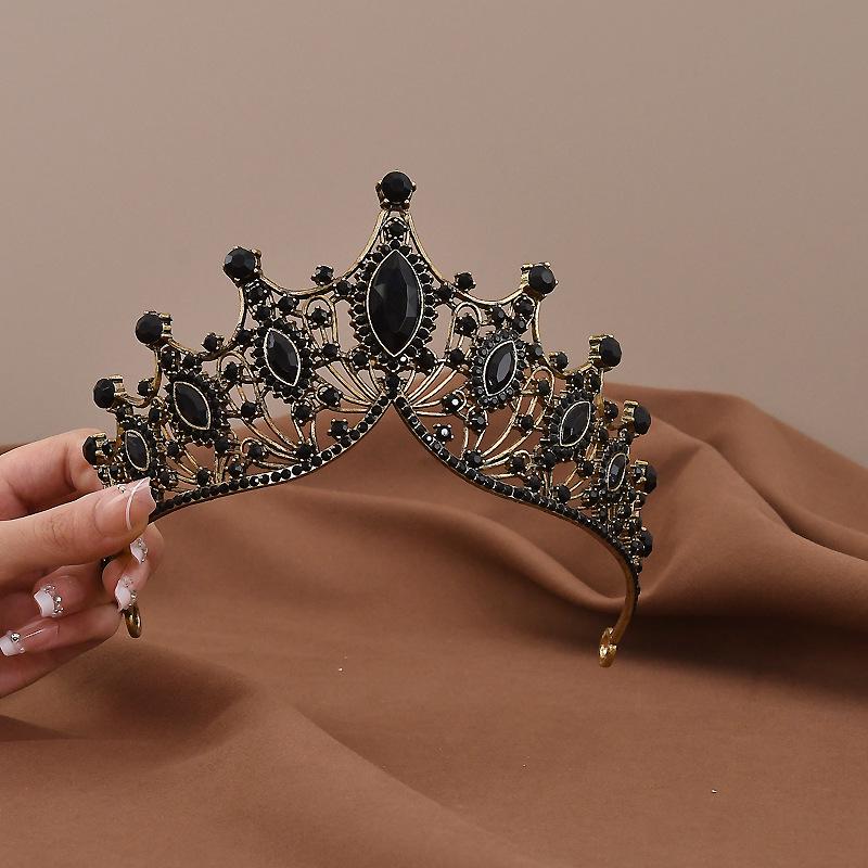 Baroque Retro Crystal Bridal Crown Rhinestone Headband Court Style Adult Hair Accessories