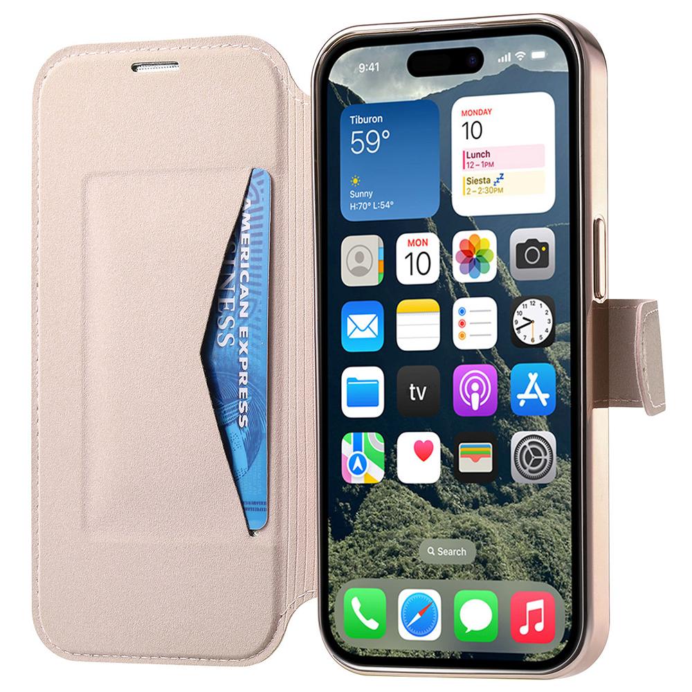 CASENEO For iPhone 16 Case with Lens Film TPU Inner Shell Detachable Leather Phone Cover