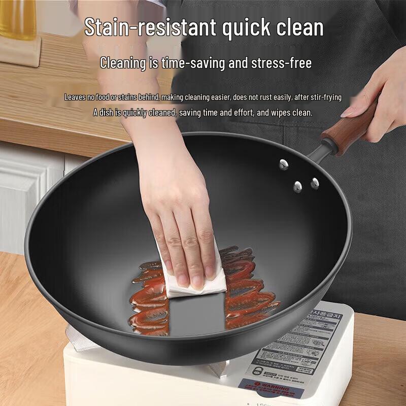 Kangbach Fine Iron Flat Bottom Stir-Fry Wok