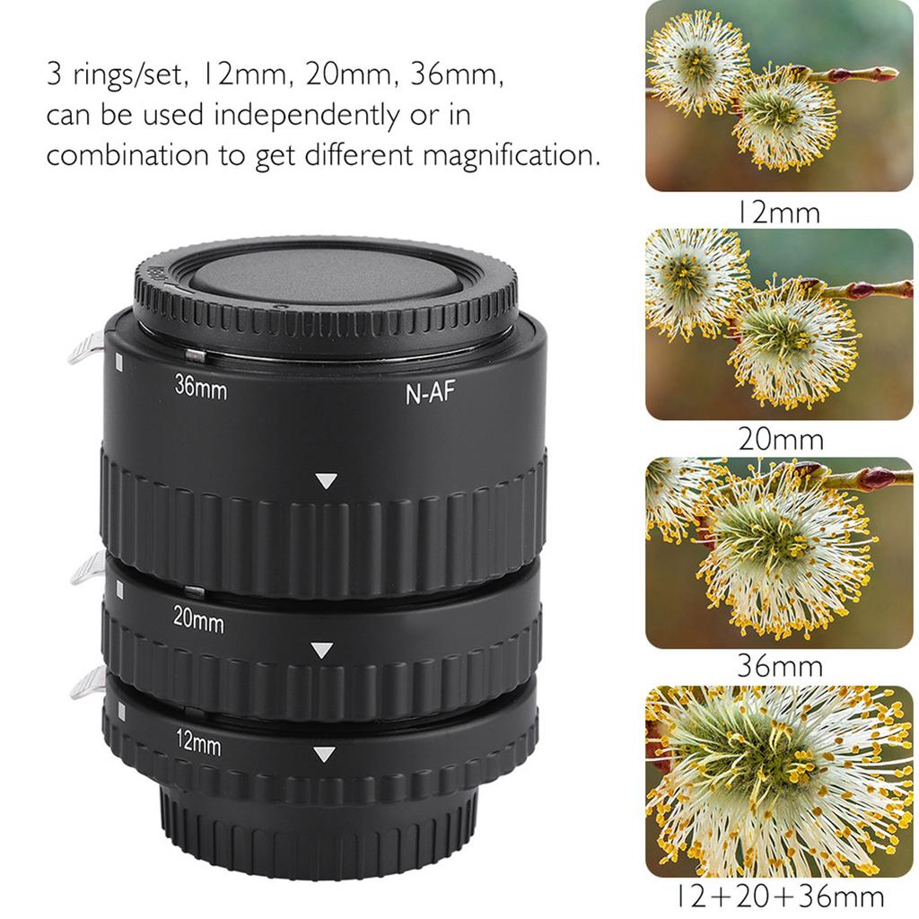 Mcoplus Auto Focusing Macro Extension Lens Tube 12mm+20mm+36mm for Nikon F Mount DSLR N AF B