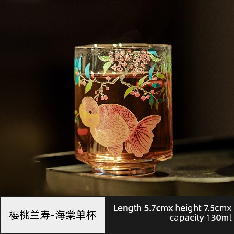Cute Fish Glass Tea Cup High Temperature Resistant Clear Personal Drinking Mug for Home Office Travel Unique Gift