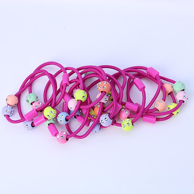 Bunte Doppelkugel Elastische DIY Haargummis Schmuckzubehör