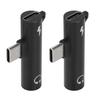 2PCS USB C to 3.5mm Audio Adapter 2 in 1 Audio Charging USB C to Audio Jack ABS USB C to AudioJack for Phone Tablet