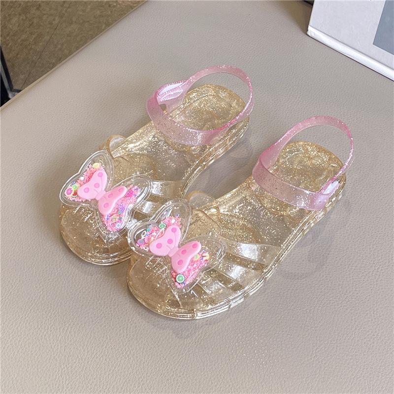 New girls sandals playing with water beach shoes soft-soled bag head hole shoes year-old children's jelly princess shoes summer