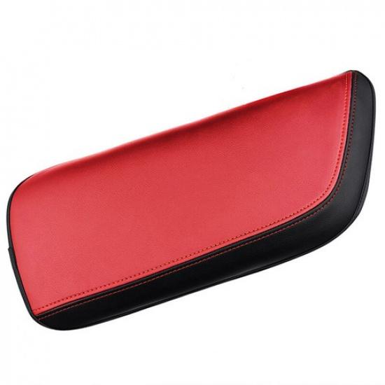 Red + Black Leather Car Central Armrest Box Cover For Toyota Camry 2018- LHD