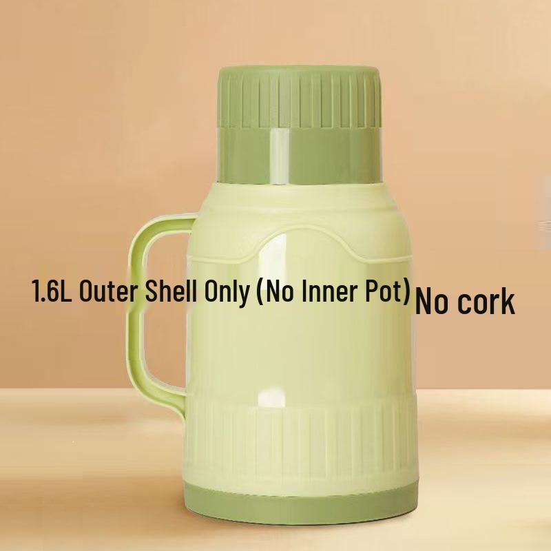 

Compact Insulated Thermos Flask with Glass Liner for Home and Office Use Blessing 1600ML Light Green Shell Only