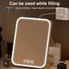 LED-beleuchteter Schminkspiegel, 3 Farbmodi, einstellbar, 2-in-1-Klappkosmetikspiegel, per USB wiederaufladbar, tragbarer Reise-Kosmetikspiegel