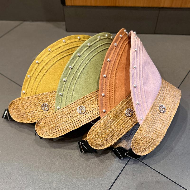 Summer Breathable Empty Top Hats For Women Girls Outdoor Adjustable Wide Brim Sun Caps Running Golf Sports Cap Holiday Beach Hat