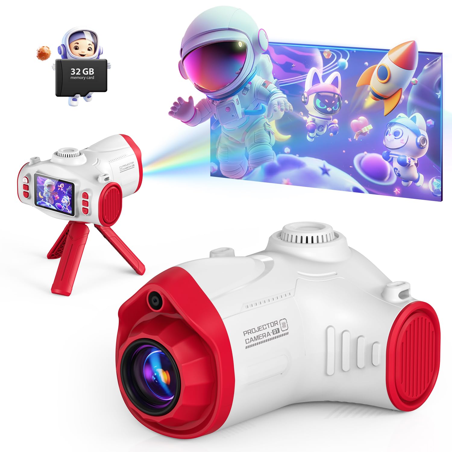 

Проекционная игрушечная камера с потолочной проекцией 48 МП 1080p цифровая камера с памятью 32 ГБ Возрасты Рождественский подарок Детская камера, Проекция, Карта, 3, 4, 5, 6, 7, 8,