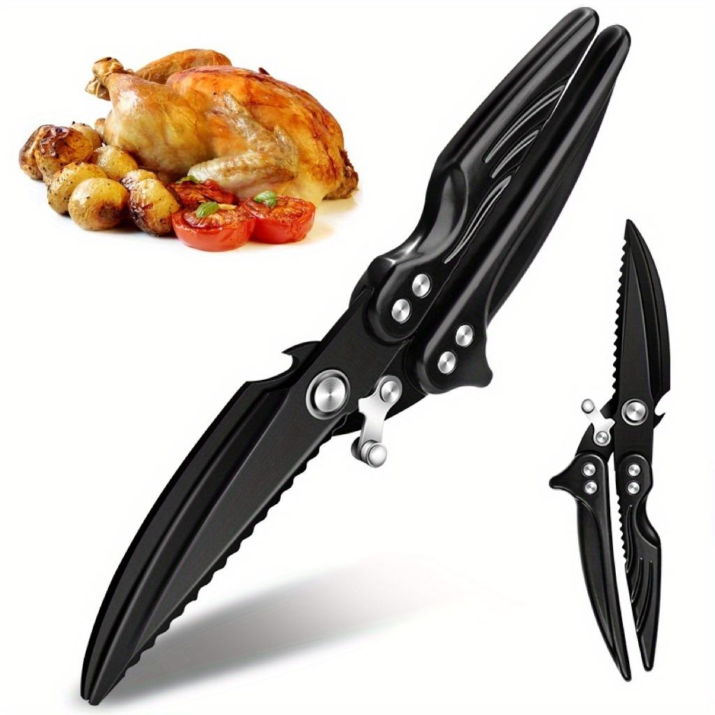 

Высококачественные сверхпрочные ножницы для куриных костей со стабильным нескользящим дизайном, автоматический возврат пружины, можно мыть в посудомоечной машине