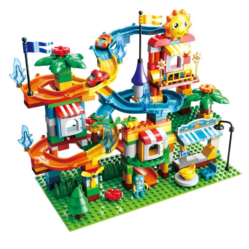 Feile LEGO-Compatible Large Particle Building Blocks with Slide and Car Track for Children s Educational Play