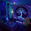 VIKAMA Fluorescent Tree of Life Tapestry  Bohemian Style Perfect for Decorating Bedrooms Meditation Rooms and Yoga Studios