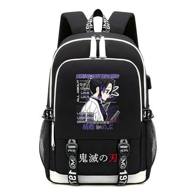 Animation Schoolbag Demon Slayer Cross-border Trend USB Large-capacity Student Spine Backpack