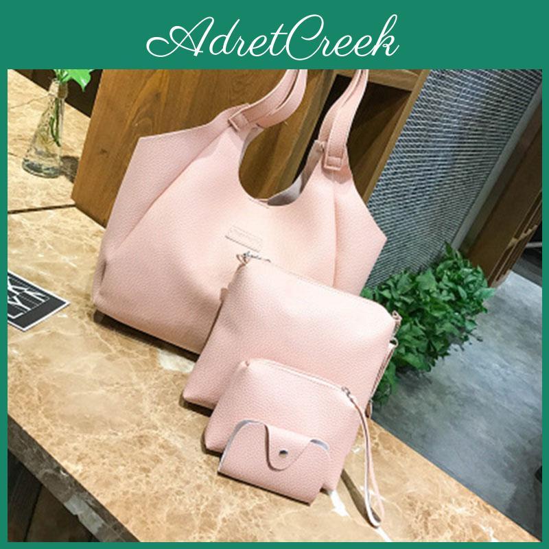 Handbags Women Fashion Messenger Shoulder Noble Tote Bags 4pcs Purse Set