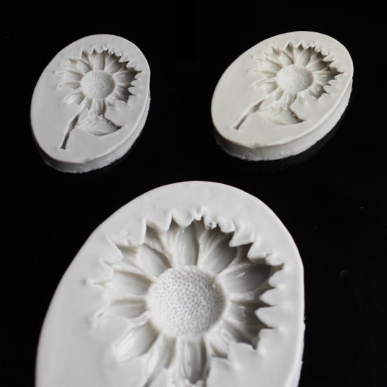 Solros Silikon Kakform Fondant Choklad Polymerlera Dekorationsverktyg