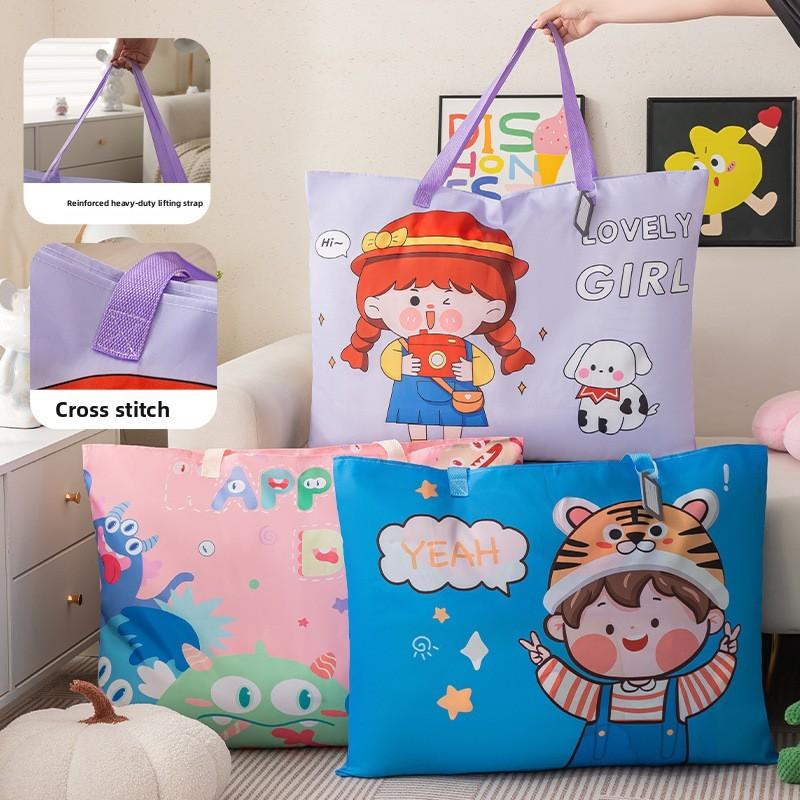 Cartoon Toddler Quilt Storage Bag With Waterproof Oxford Fabric For Kids Bedroom And Travel Use
