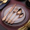 24 Pcs 18/10 Stainless Steel Black Gold Silver Cutlery Dinnerware Meat Knives Coffee Spoon Fork Flatware Set Dishwasher Safe