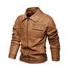 Fourth Generation Men's Leather Jacket - Wash-Faded Style, European Boutique Design, US Sizing