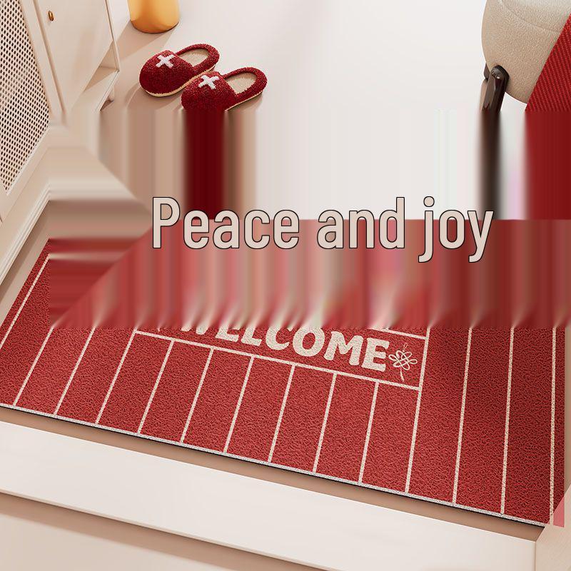 Red Entryway Doormat - Cuttable Coil Mat for Safe and Clean Home Entrance 40x60cm [Easy to Clean, Cuttable]
