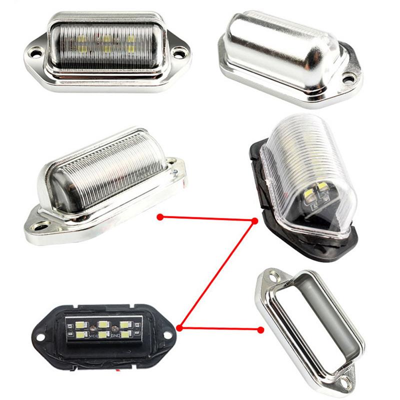 Chrome 6 Led License Plate Tag Light Lamp For Truck Suv Trailer Van Universal