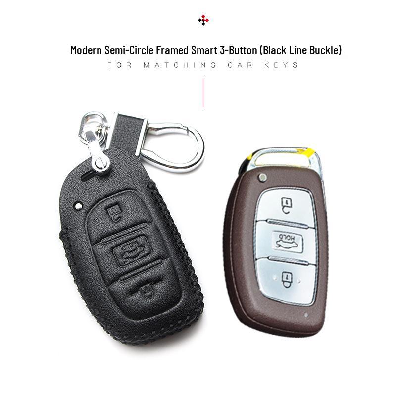 Hyundai Genuine Leather Key Case for Santa Fe, ix35, Mistra, Elantra, Reina, Veloster, Sonata