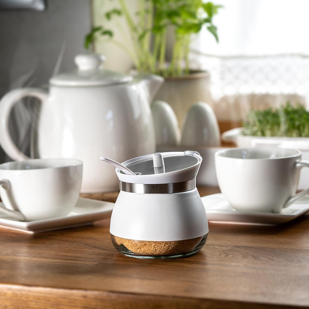 KADAX Zuckerdose Zuckerdose Mit Löffel Glasbehälter Mit Deckel