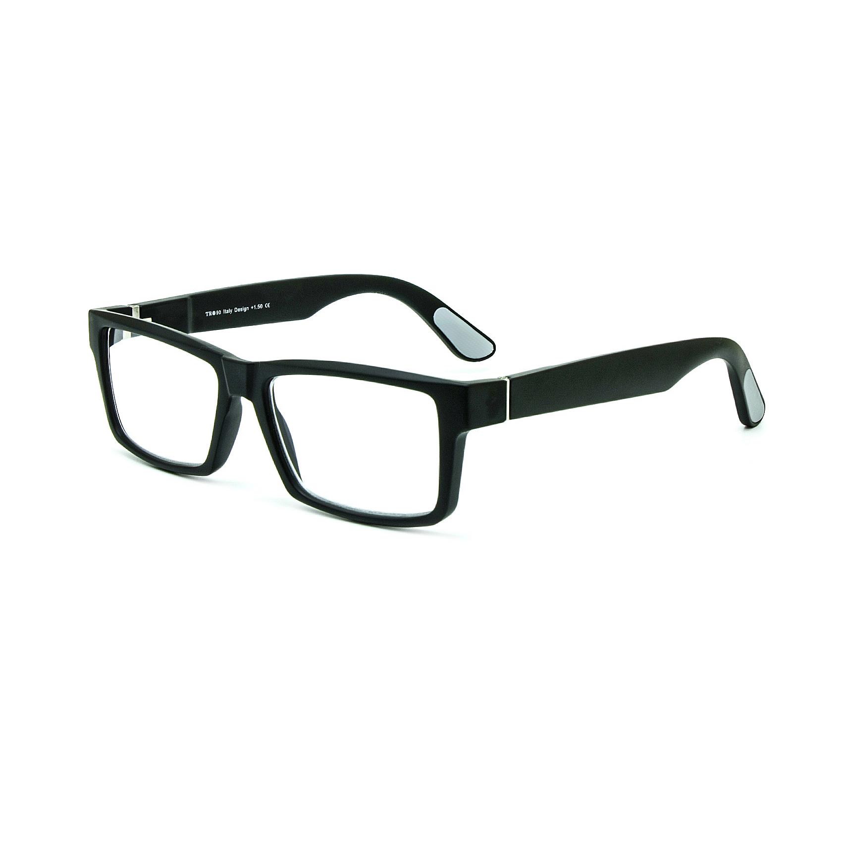 

Reading Glasses Retangular Trendy Bold Thick Design Lightweighted Spring Metal Hinge Anti-Slip Temples +3.0
