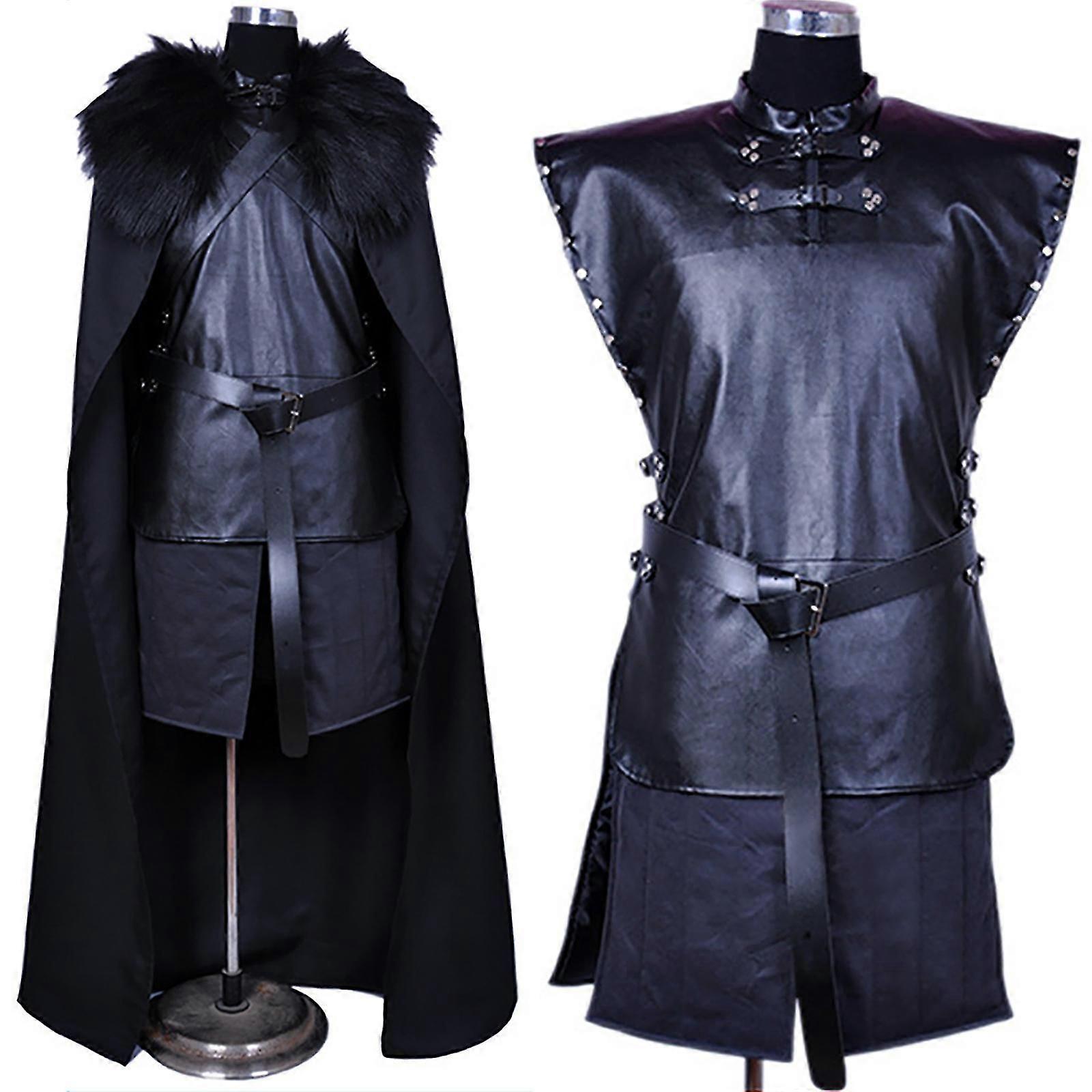 Herren Cosplay Outfit Sets Jon Schnee Kostüme Game Of Thrones Umhang 2XL