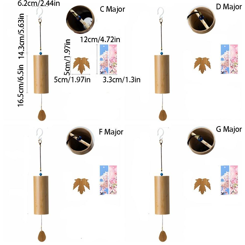 Handmade Bamboo Wind Chimes Hand Cranked Yard Pendant Garden Decoration Musical Windchime  Patio