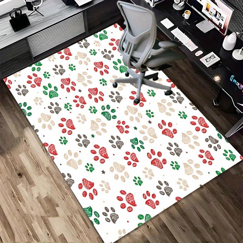 1pc Paw Prints Christmas Themed Rug for Home Decor, Non-slip Office Carpet, Chair mat, Outdoor Mat, Christmas and Halloween gifts-0731147