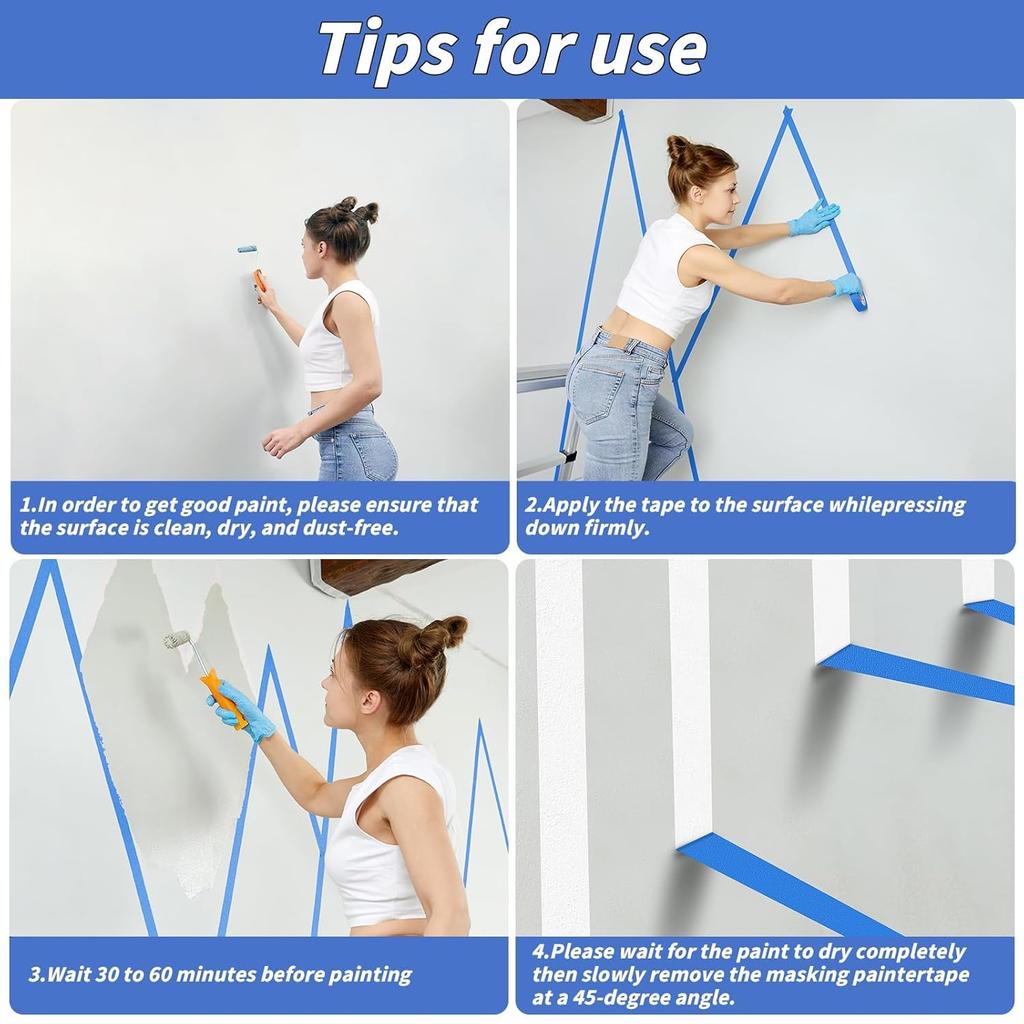 Blue Painters Clean Peel Masking Tape Adhesive DIY Painting Paper Painter Decor Craft General Purpose